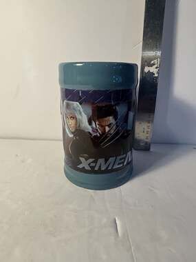 2003 NECA X-Men X2 Movie Ceramic Stein Mug featuring Wolverine Storm and Cyclops